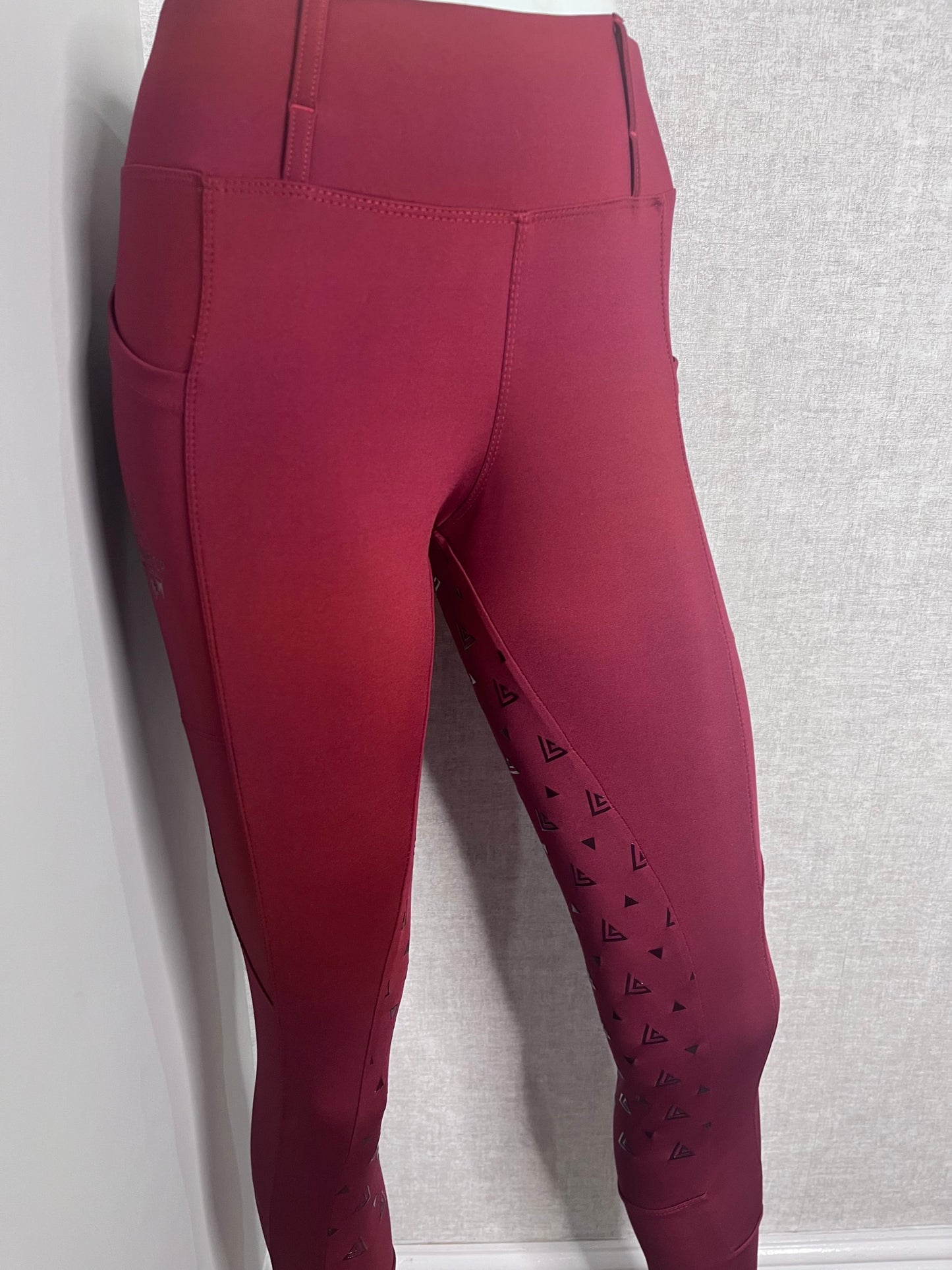 Burgundy Full Seat Essential Riding Leggings image 1