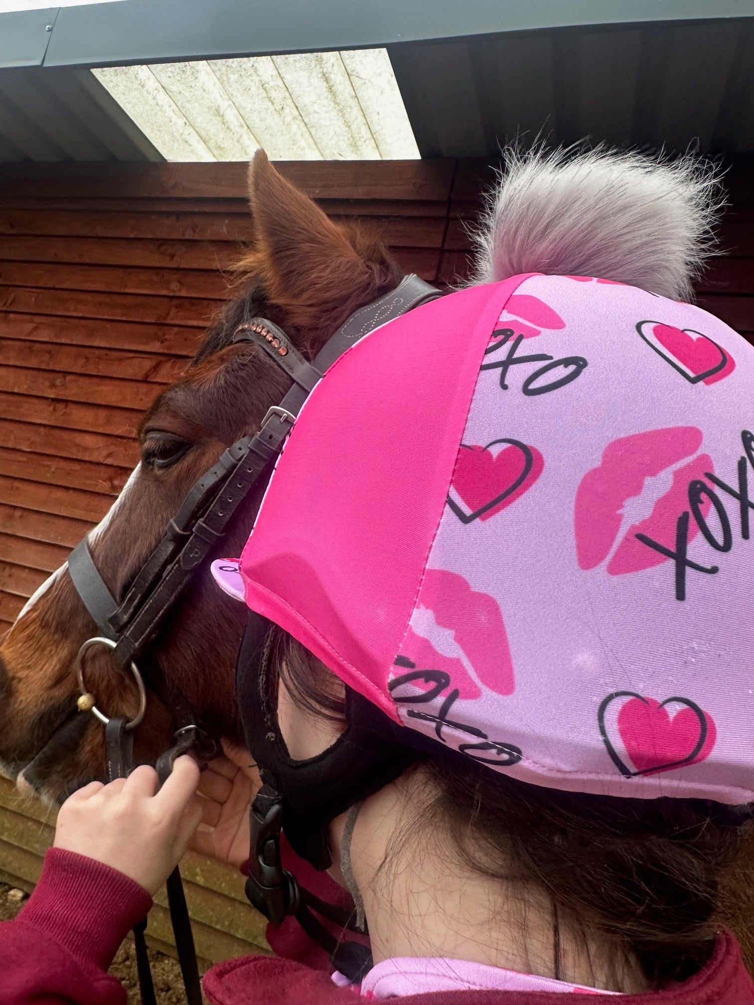 ‘X’s and Oh’s’ Pink Hat Silk image 0