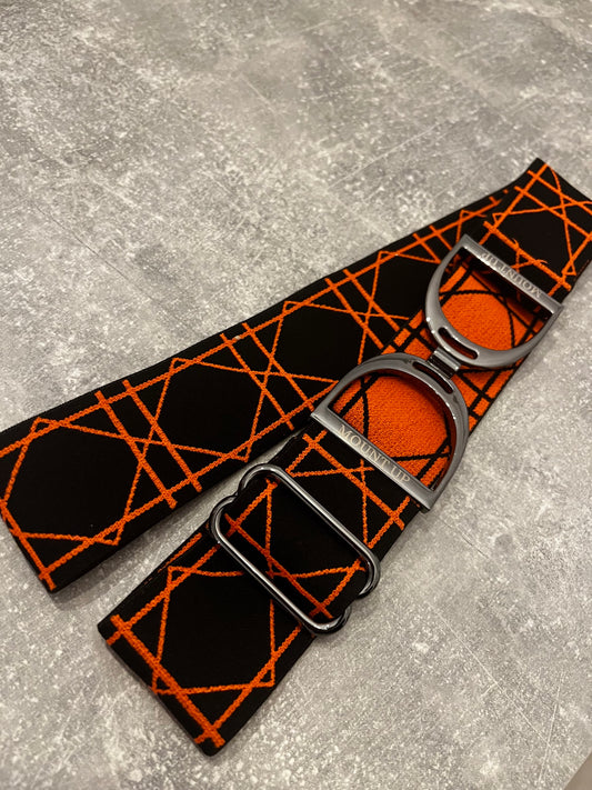 Orange Geometric Pattern Stirrup Belt image 0
