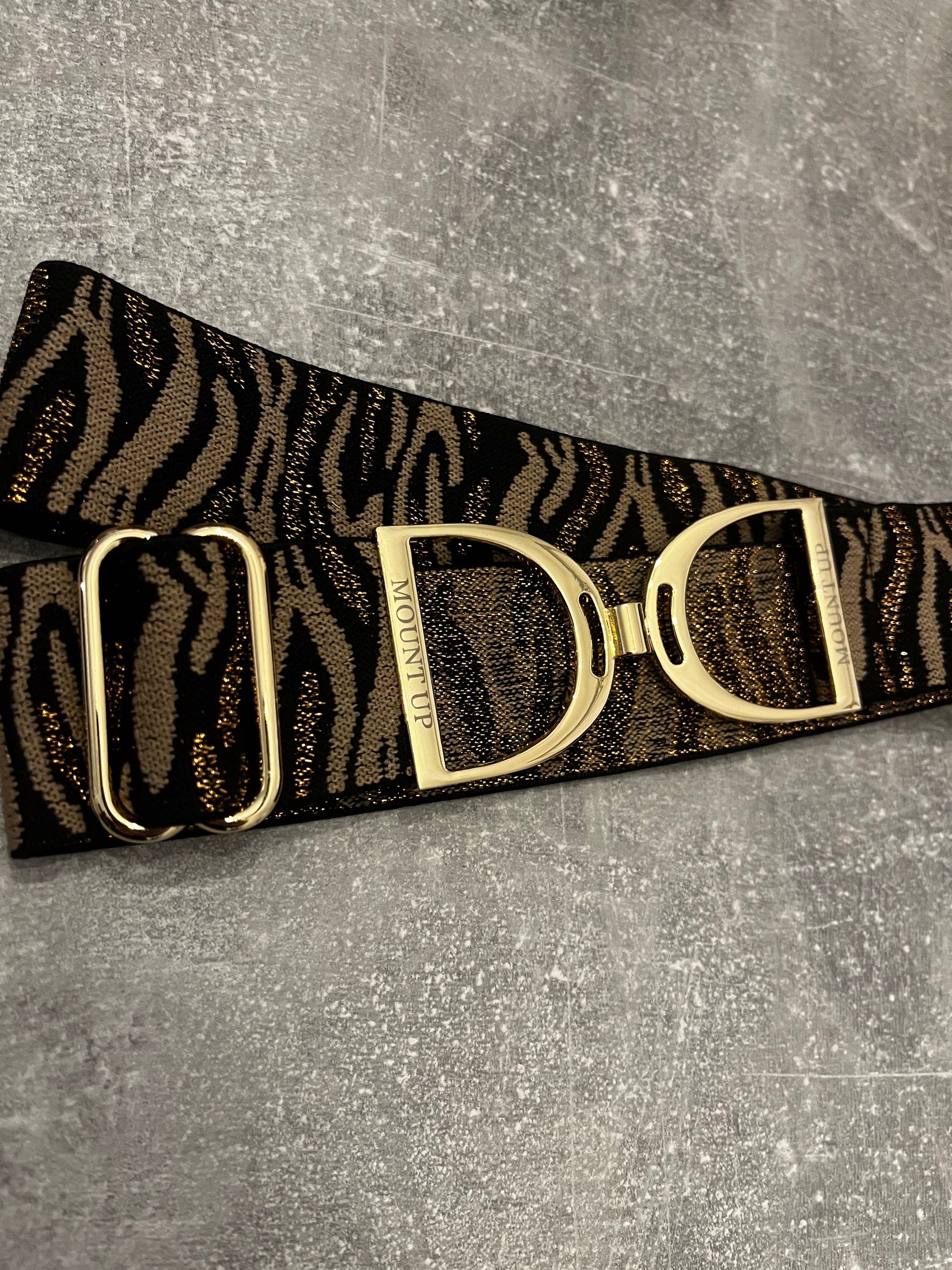 Gold Glitter Tiger Stripe Pattern Stirrup Belt image 0