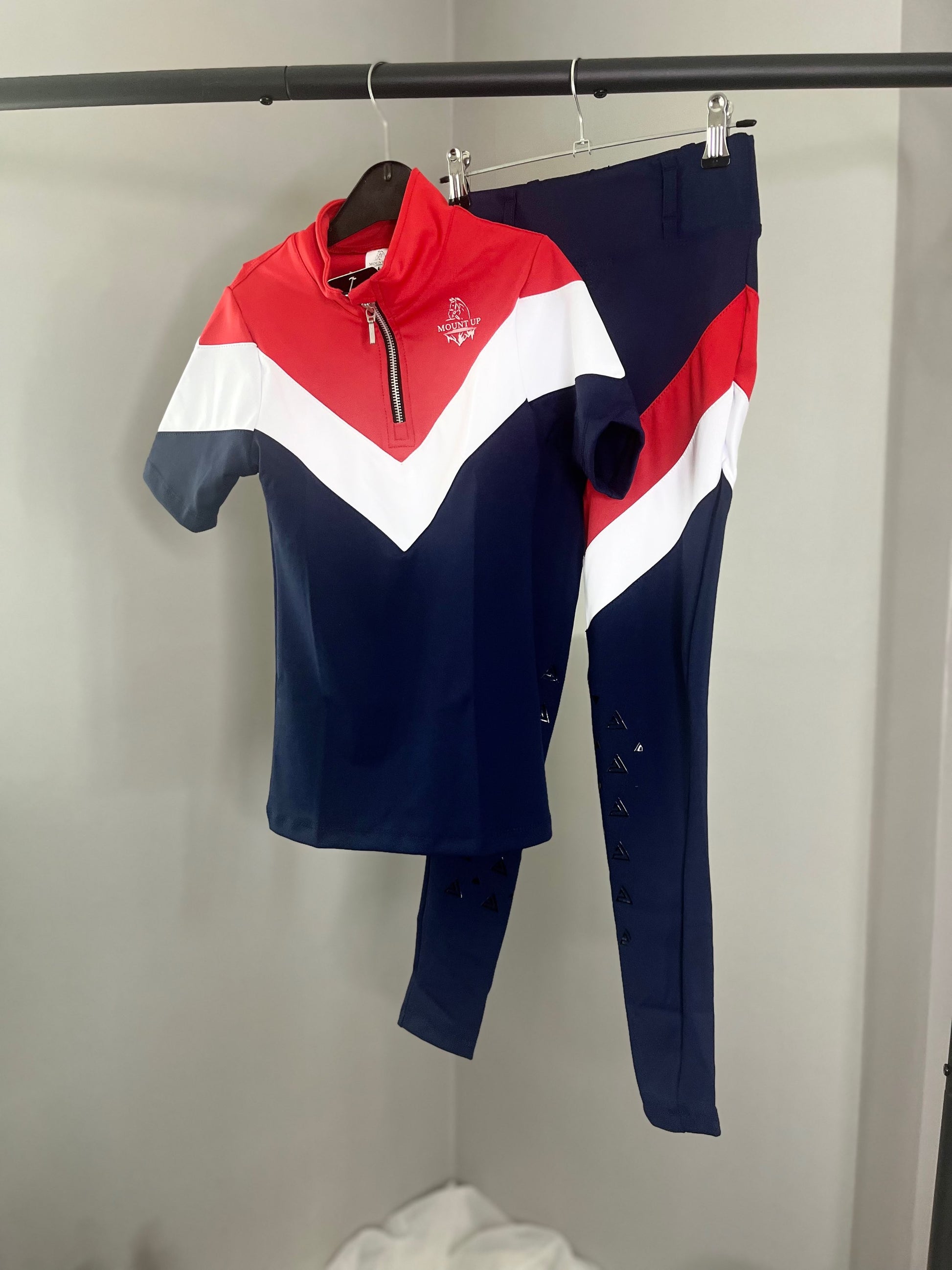 *KIDS* Elizabeth Navy/White/Red Short Sleeve Baselayer image 1