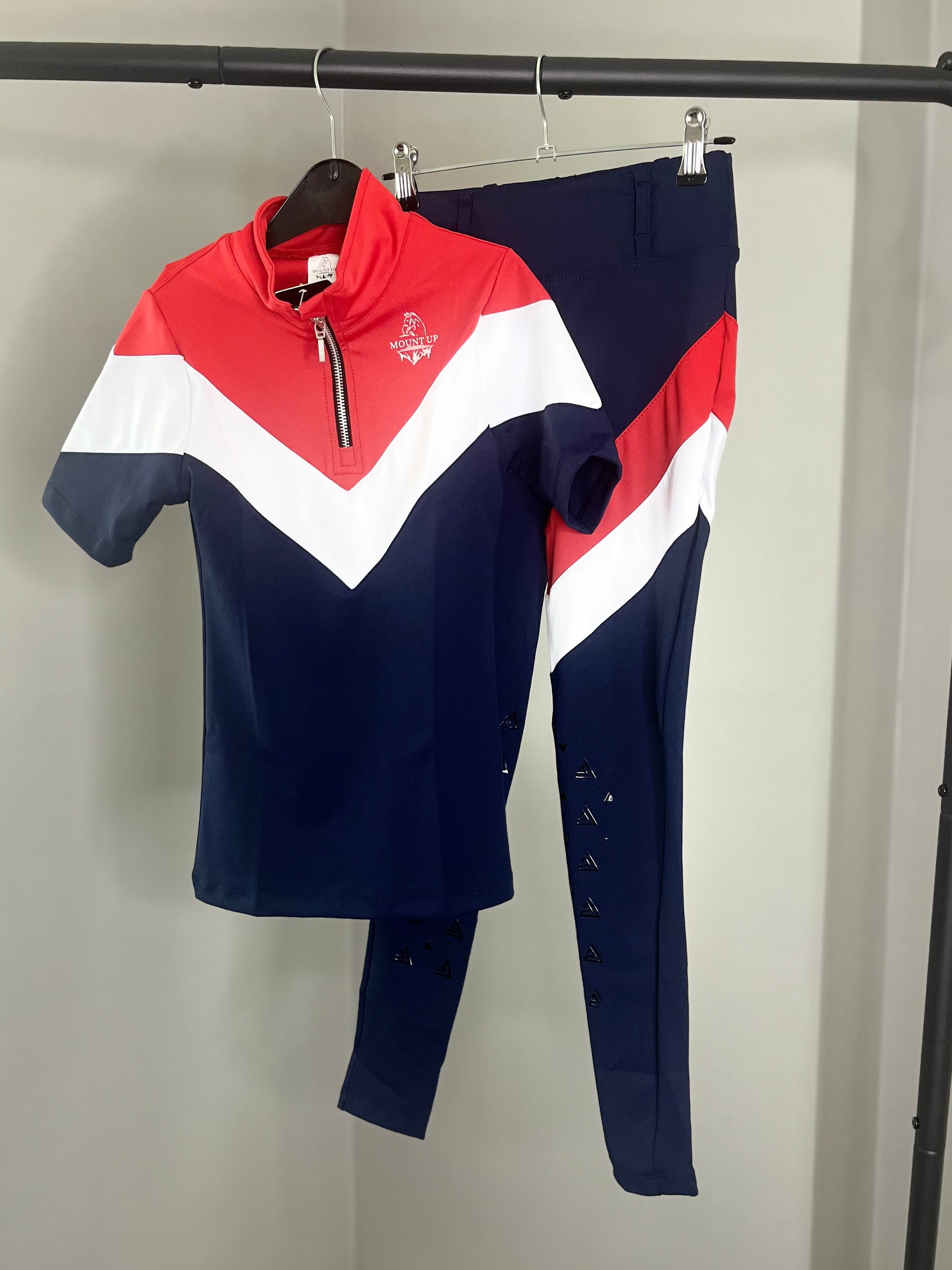 *KIDS* Elizabeth Navy/White/Red Riding Leggings image 1