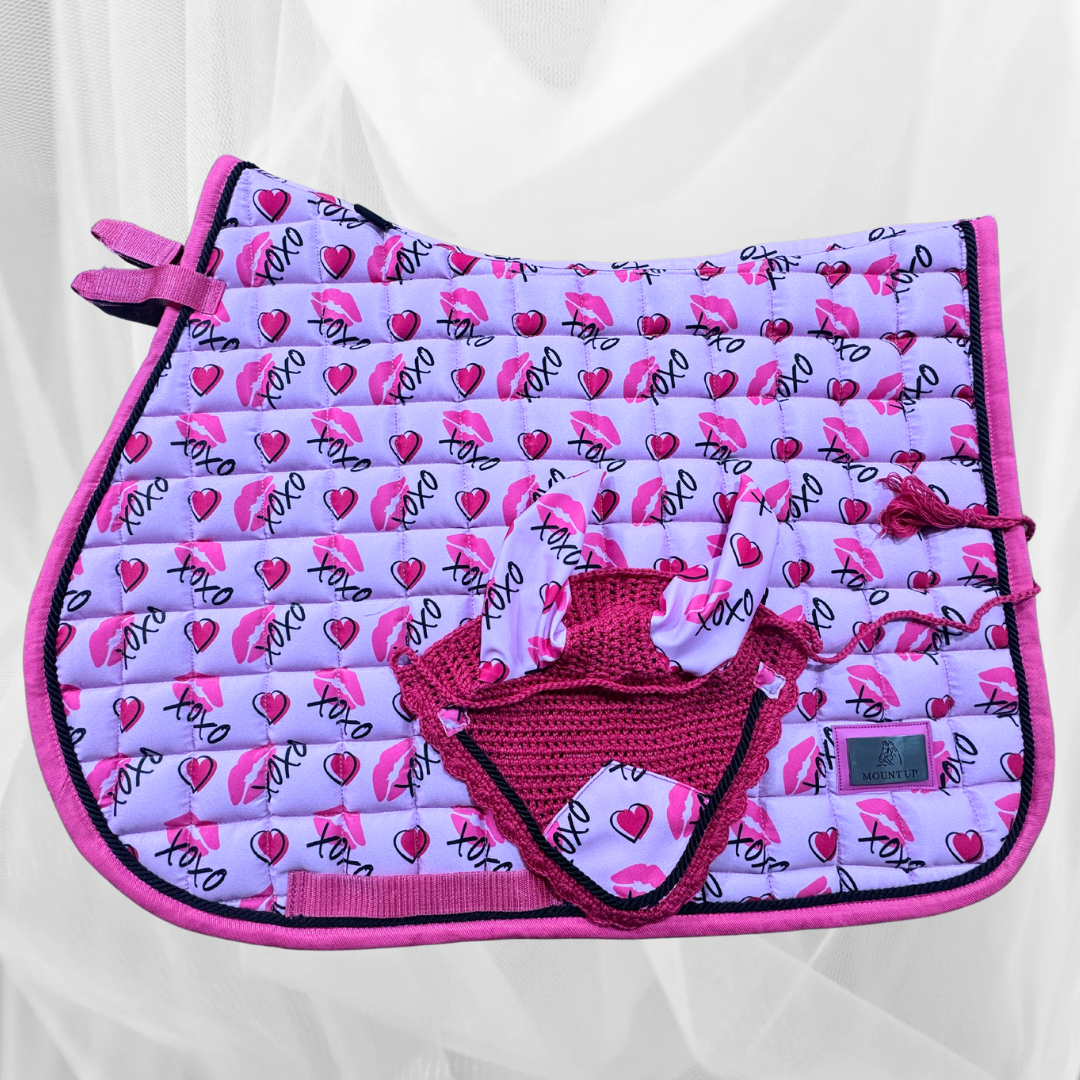 ‘X’s and Oh’s’ Saddle Pad and Ears image 3