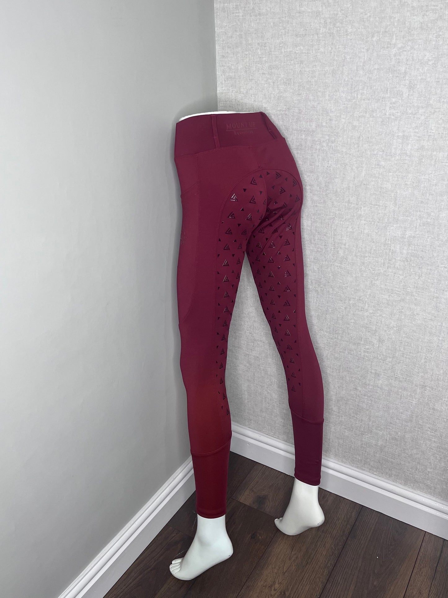 Burgundy Full Seat Essential Riding Leggings image 5