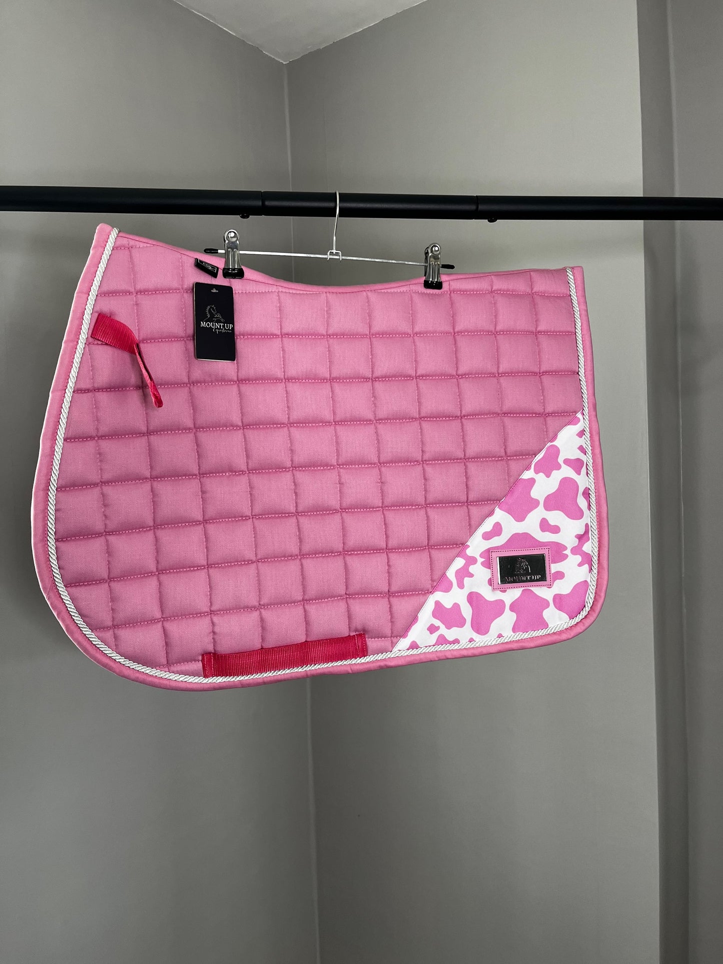 Cotton Candy Cow Print Saddle Pad and Ears image 0