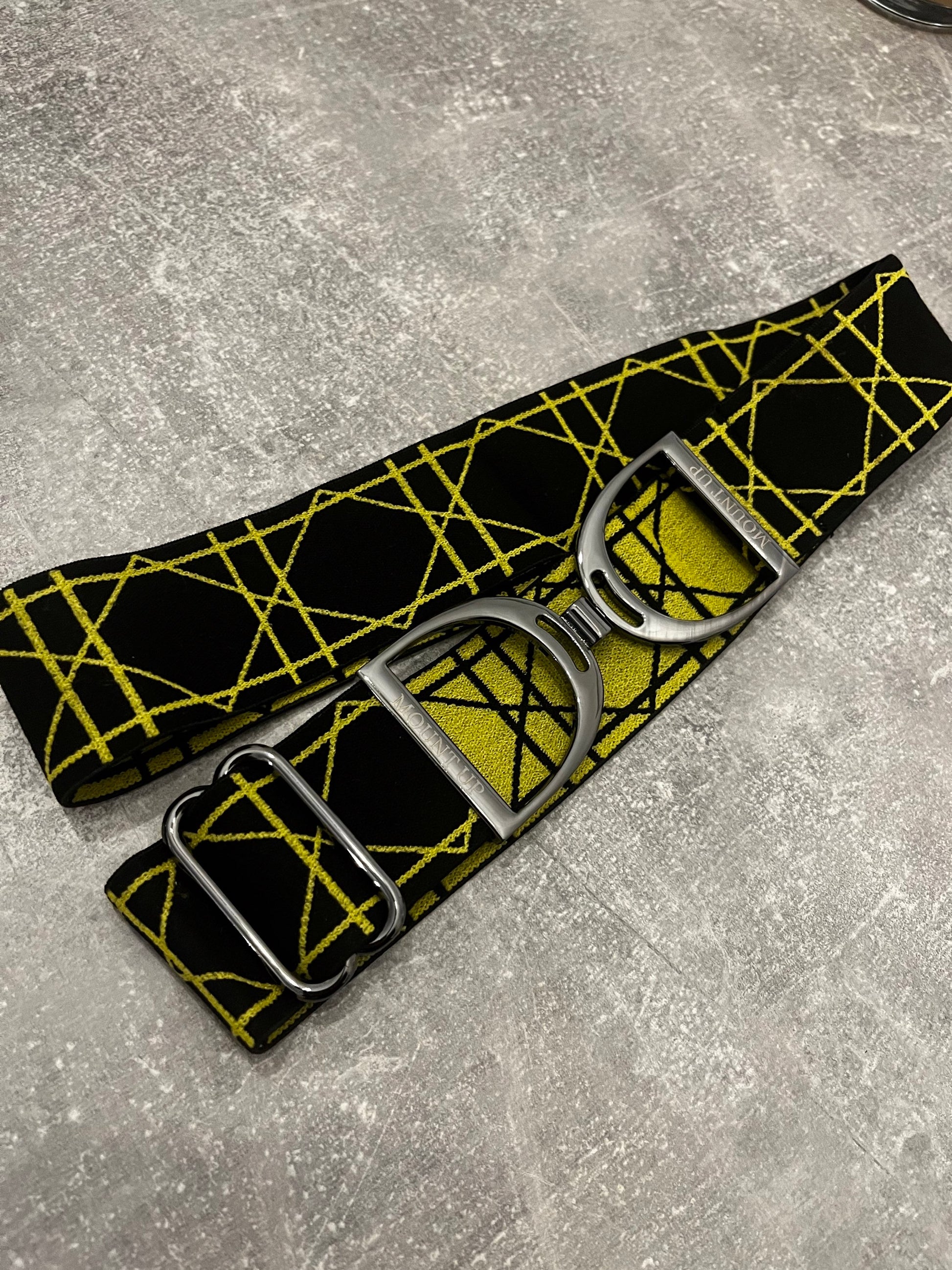 Yellow Geometric Pattern Stirrup Belt image 0