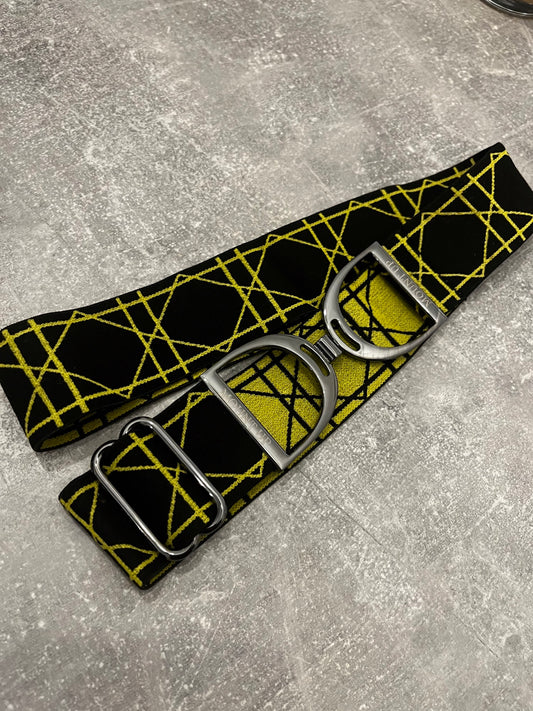 Yellow Geometric Pattern Stirrup Belt image 0