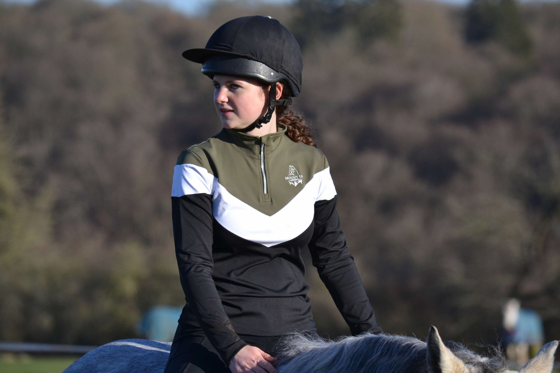*Olive/Black/White* Elizabeth Long Sleeve Baselayer image 2