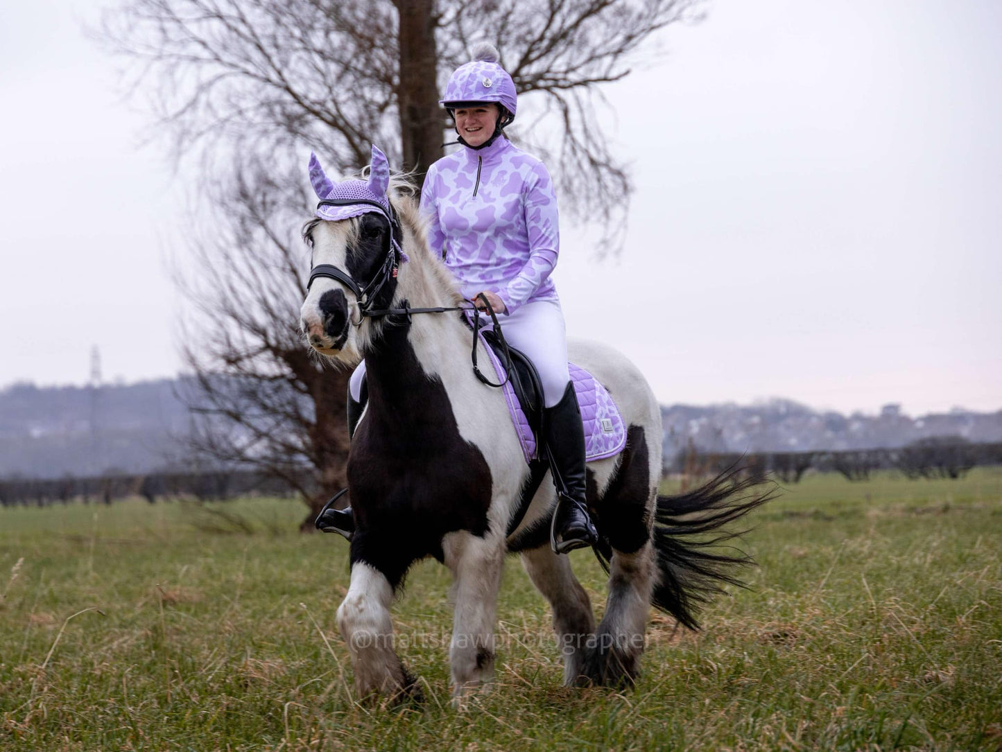 Parma Violet Cow Print Base Layer image 1