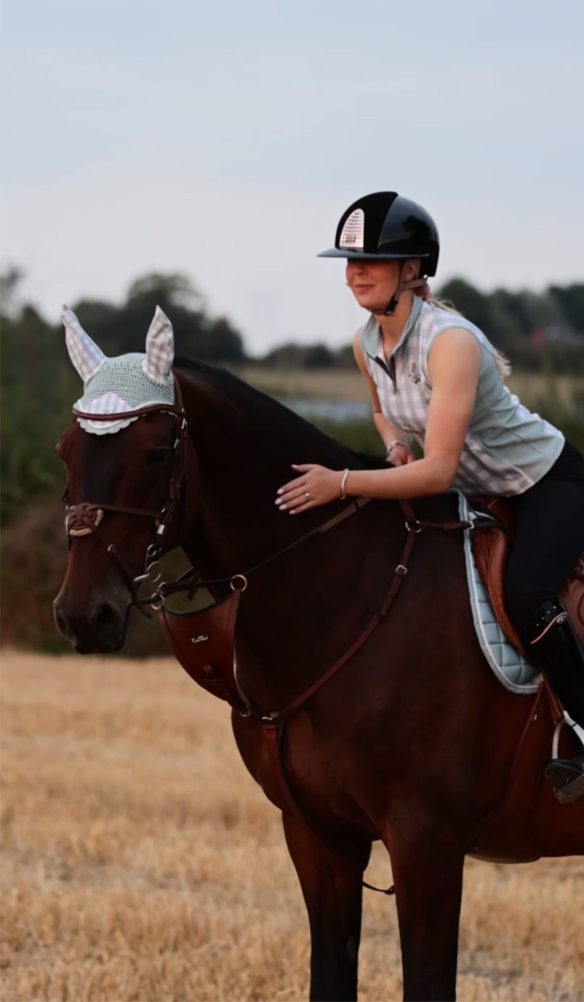 Gingham Peppermint Saddle Pad