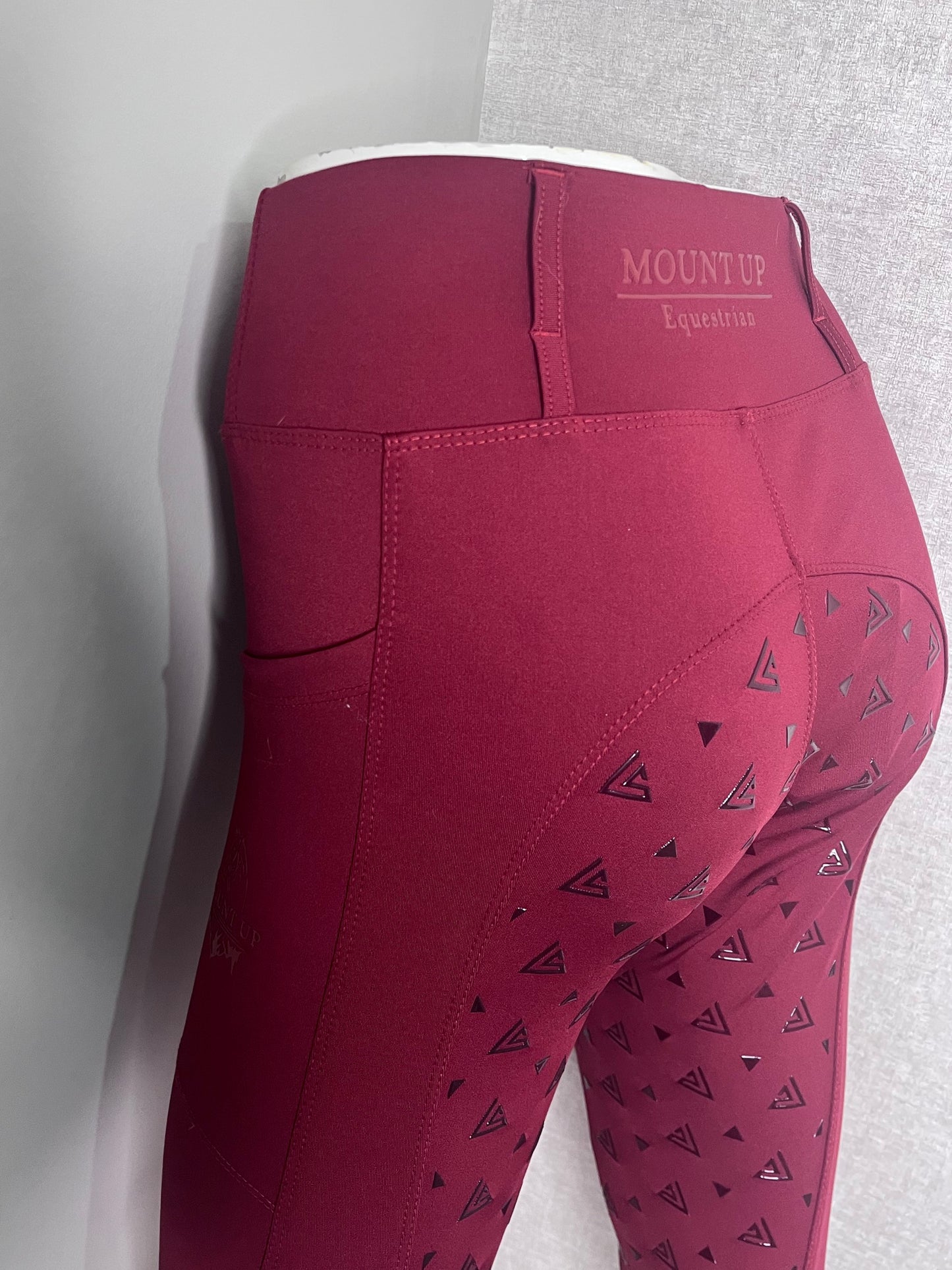 Burgundy Full Seat Essential Riding Leggings image 4