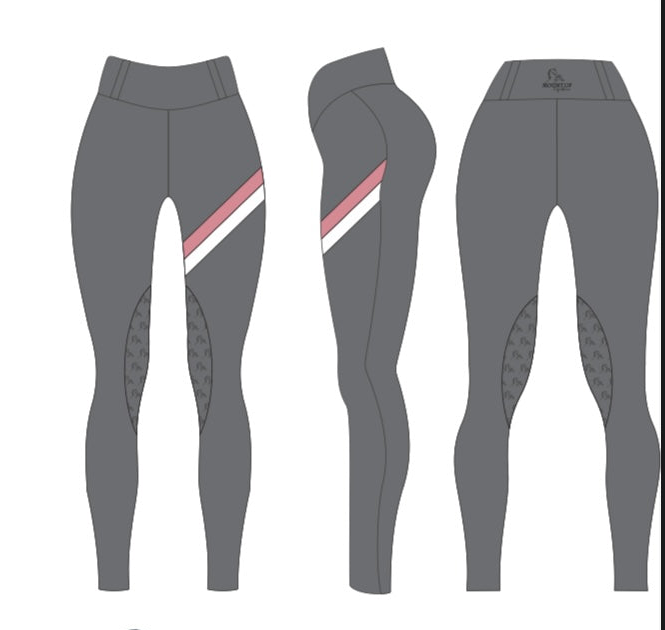 PRE ORDER *Pink/Grey/White* Elizabeth Riding Leggings