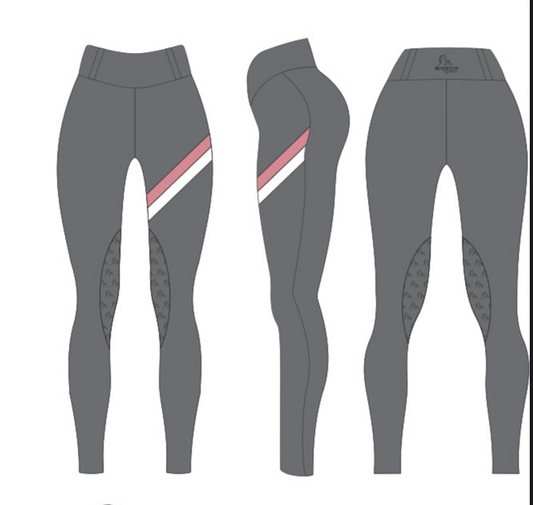 PRE ORDER *Pink/Grey/White* Elizabeth Riding Leggings