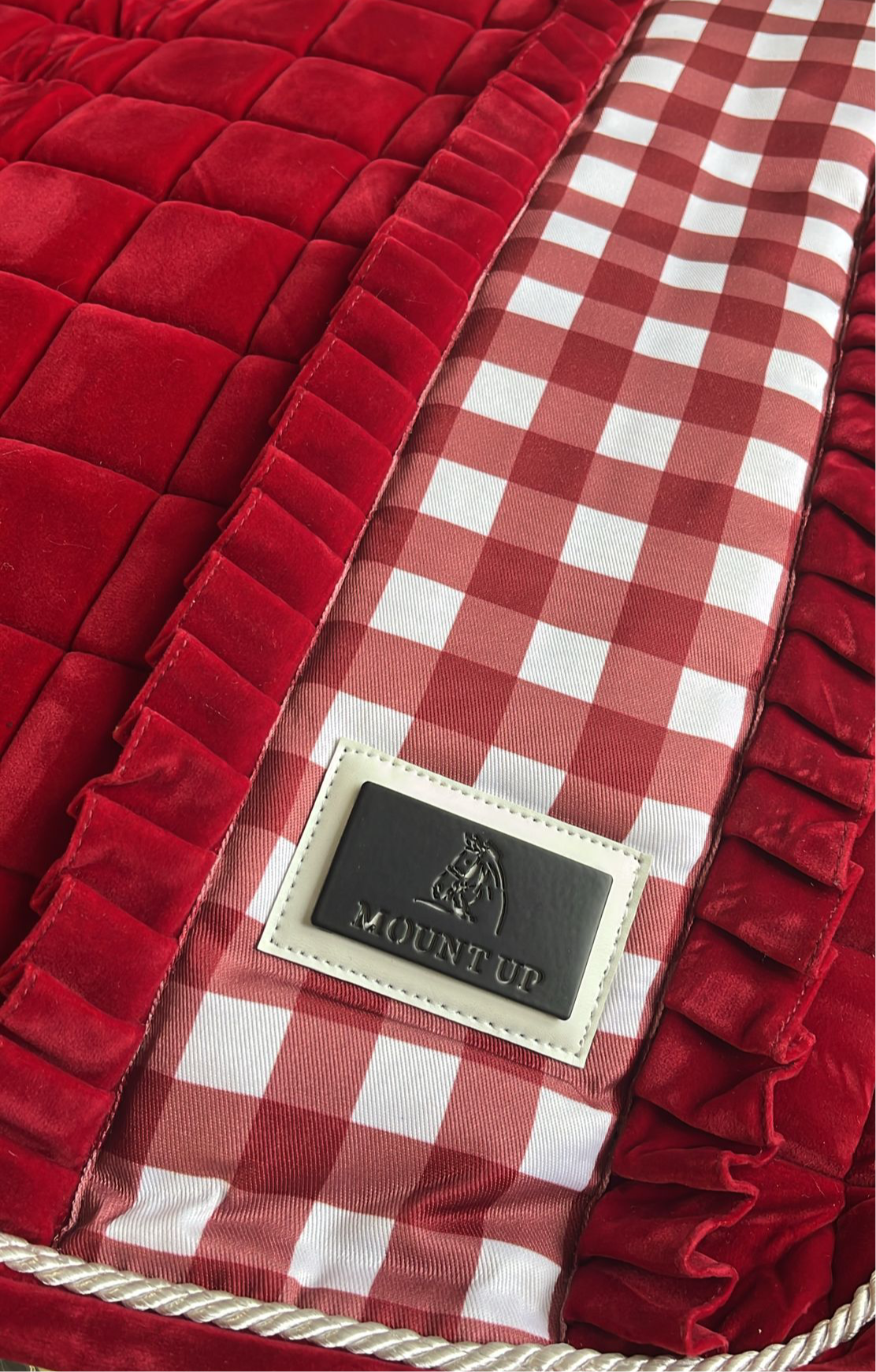 *Pre Order* Limited Edition Rosehip Velvet Gingham saddle pad