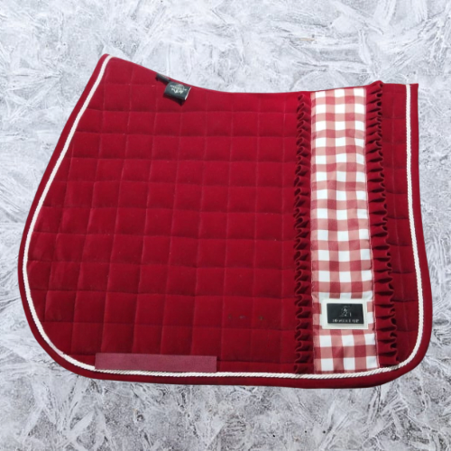 Limited Edition Rosehip Velvet Gingham saddle pad