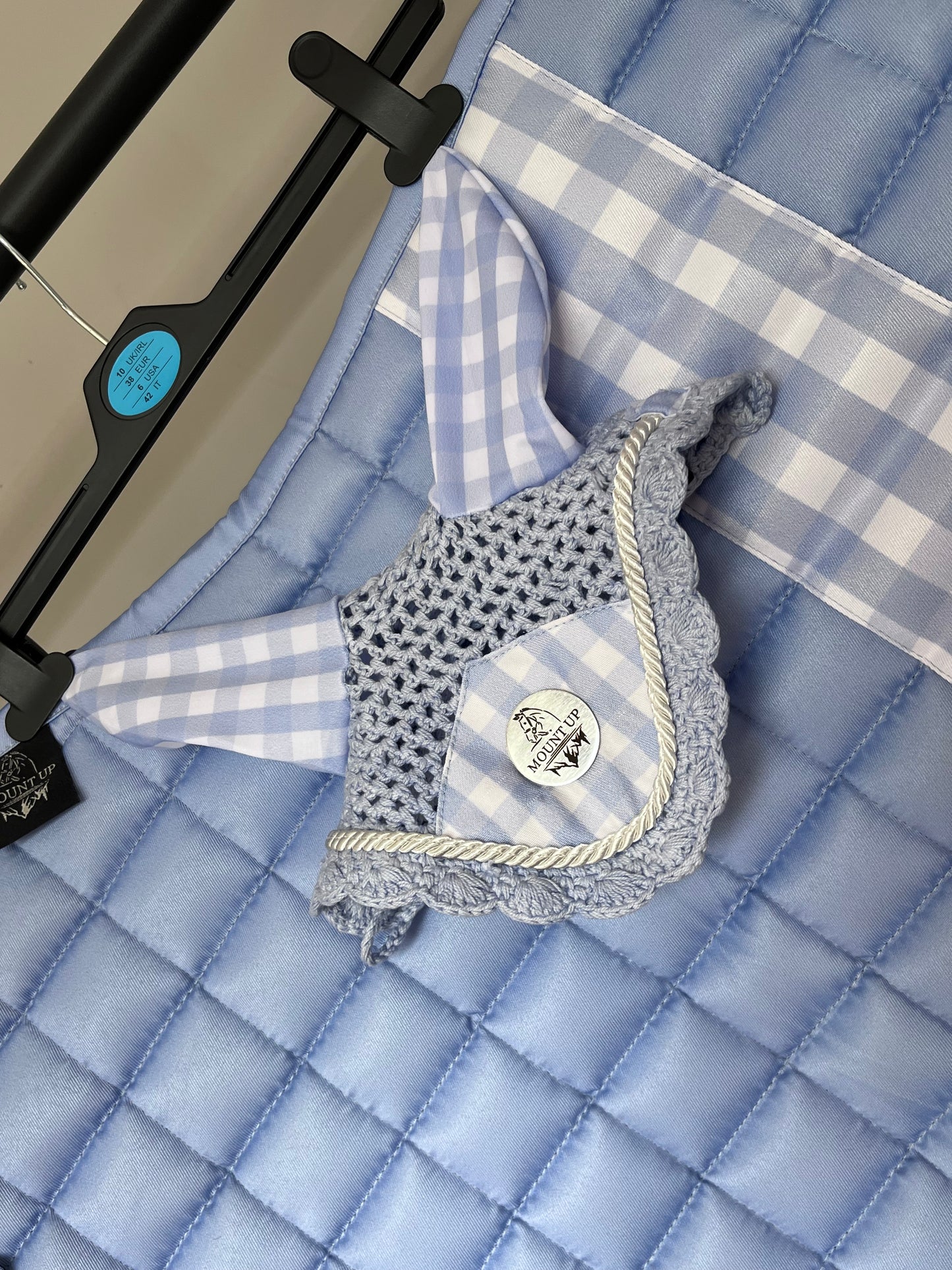 Gingham Bluebell Saddle Pad and Ears