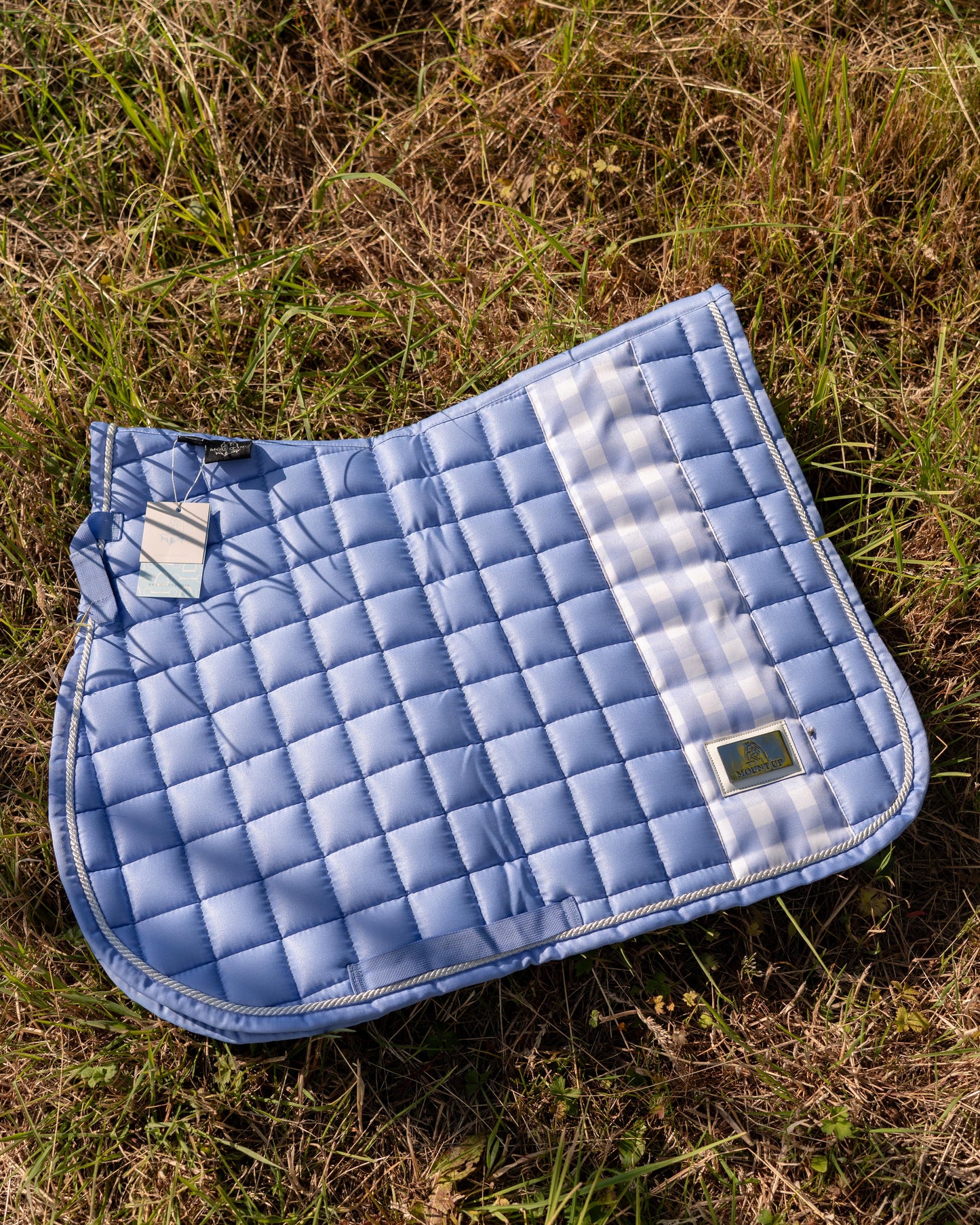 Gingham Bluebell Saddle Pad and Ears