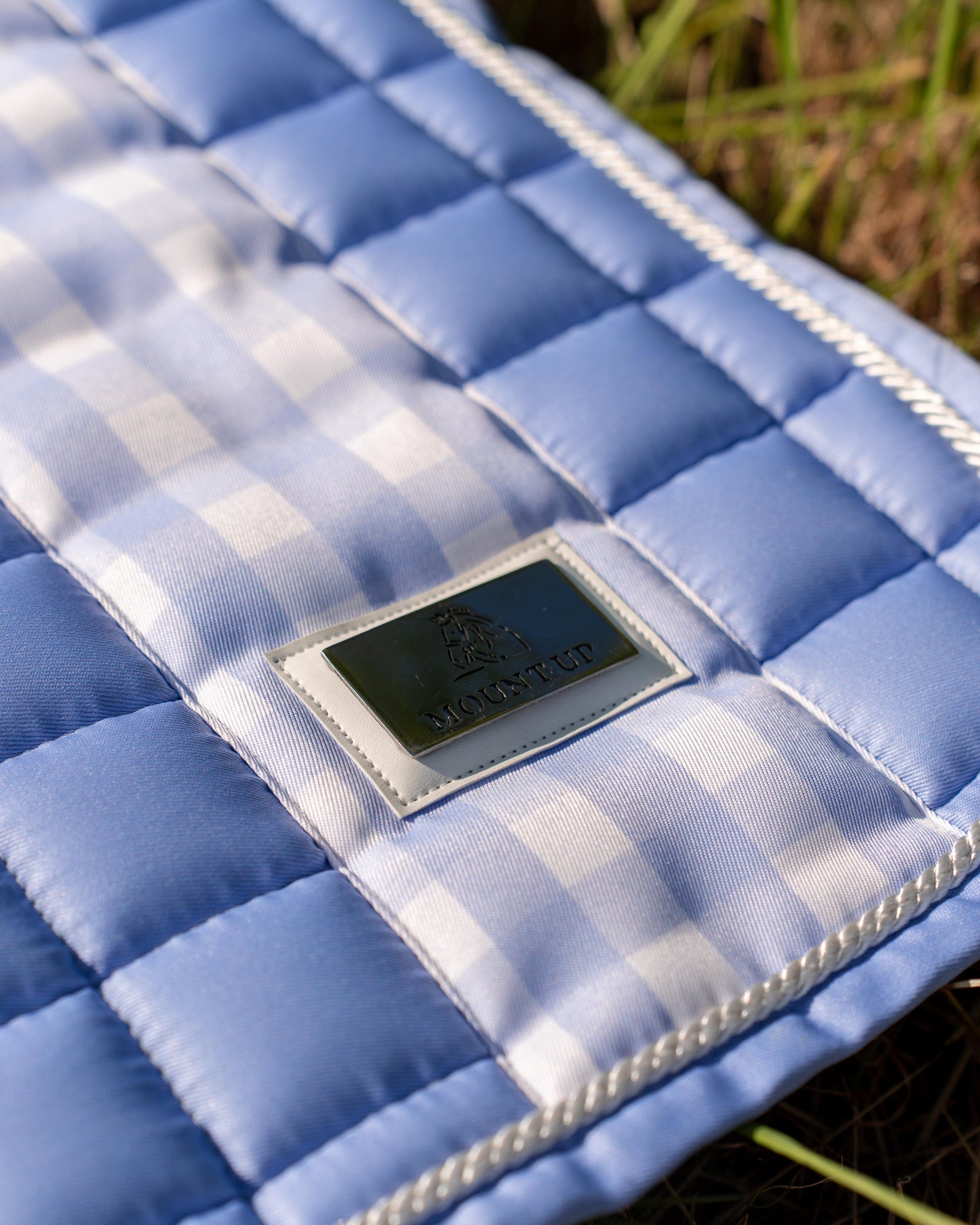 Gingham Bluebell Saddle Pad and Ears