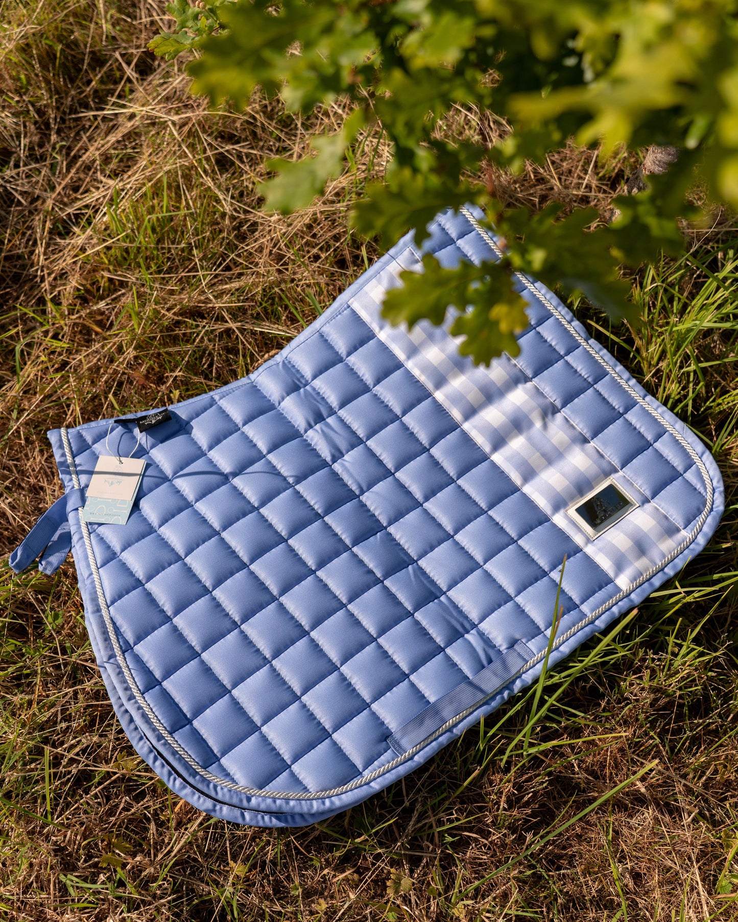 Gingham Bluebell Saddle Pad and Ears