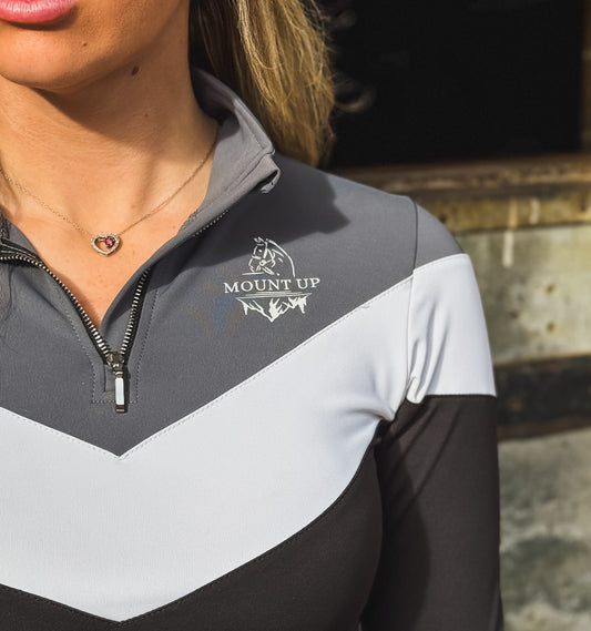 *Black/Grey/White* Elizabeth Long Sleeve Baselayer