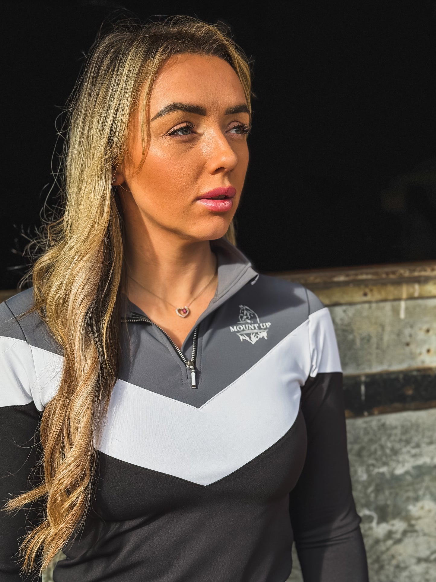 *Black/Grey/White* Elizabeth Long Sleeve Baselayer