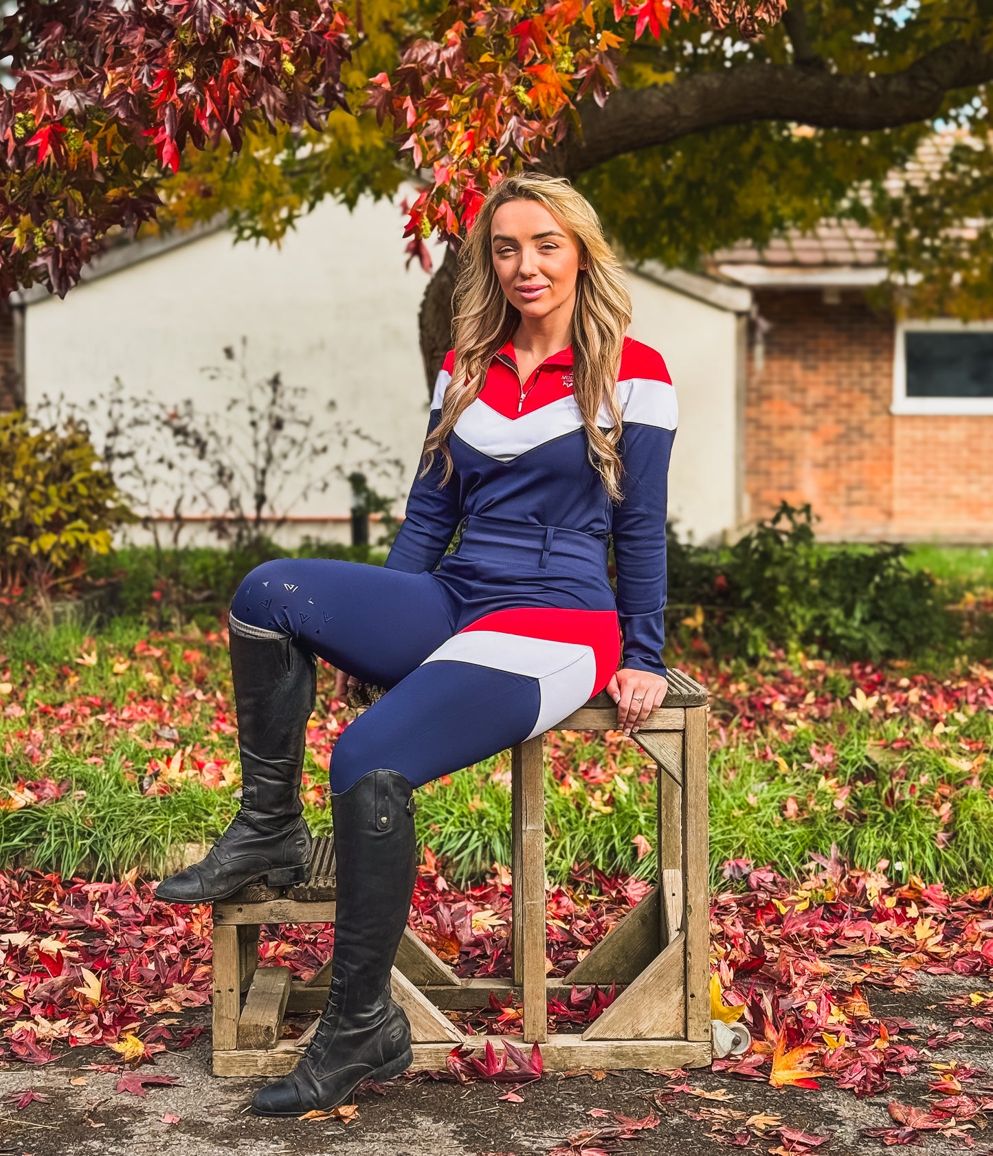 *Navy/Red/White* Elizabeth Riding Leggings