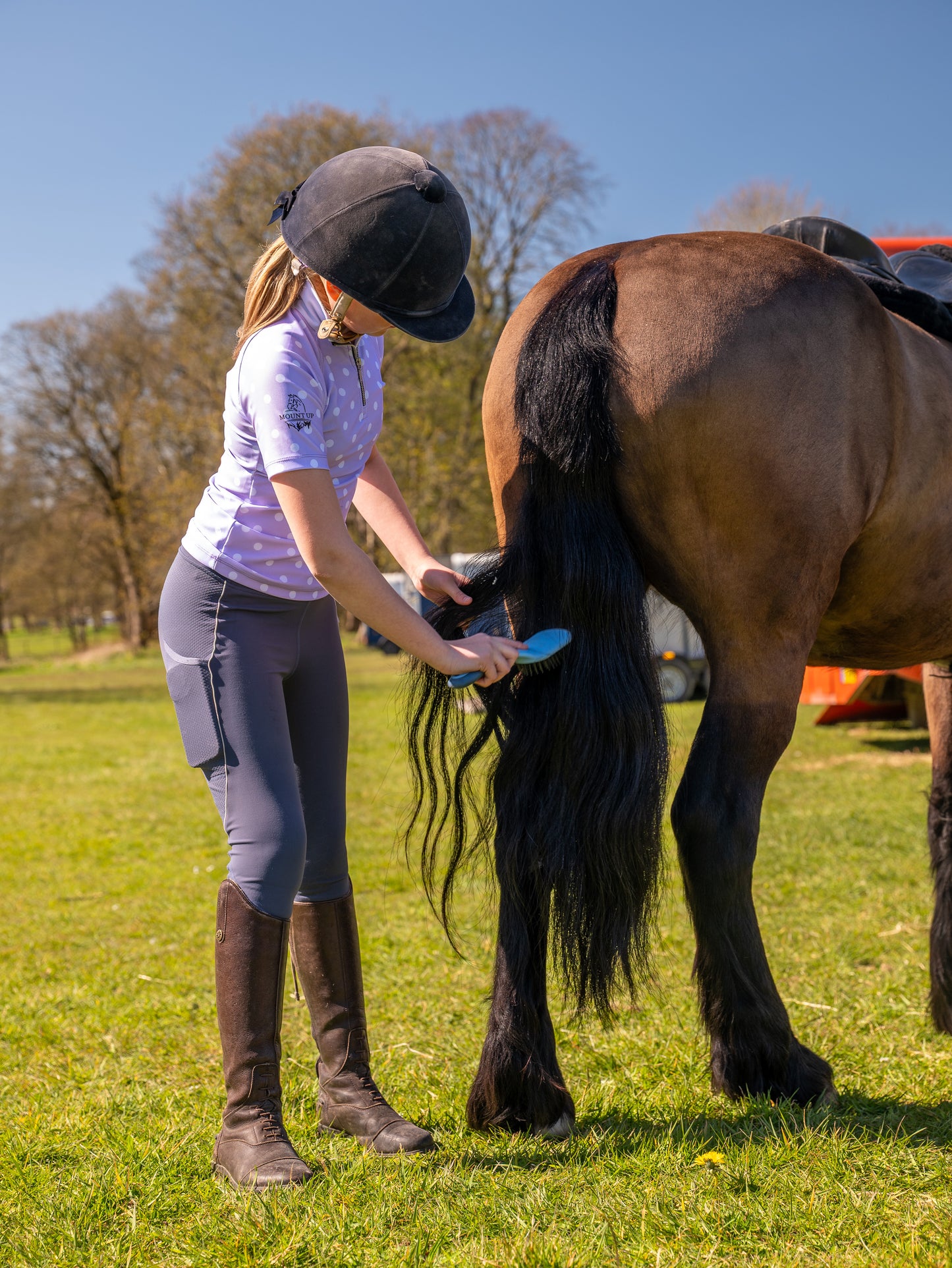 *Kids* Short Sleeve Lilac Polka Dot Baselayer