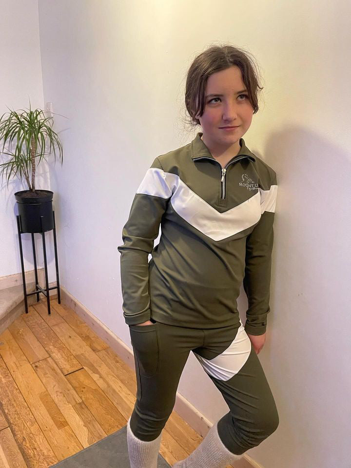 *Olive/White* Elizabeth Baselayer image 1