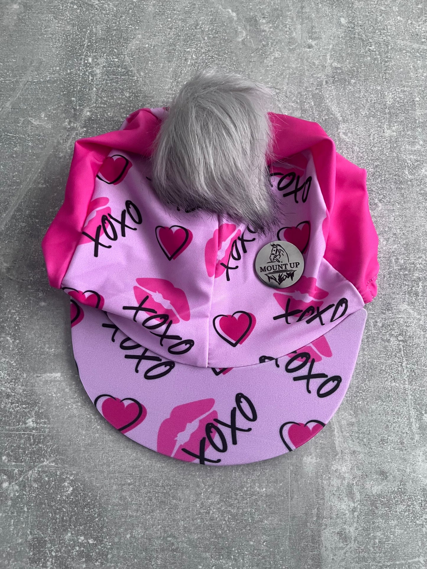 ‘X’s and Oh’s’ Pink Hat Silk image 2