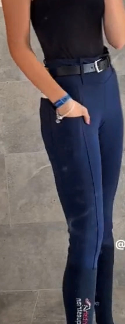 Navy Full Seat Essential Riding Leggings image 1