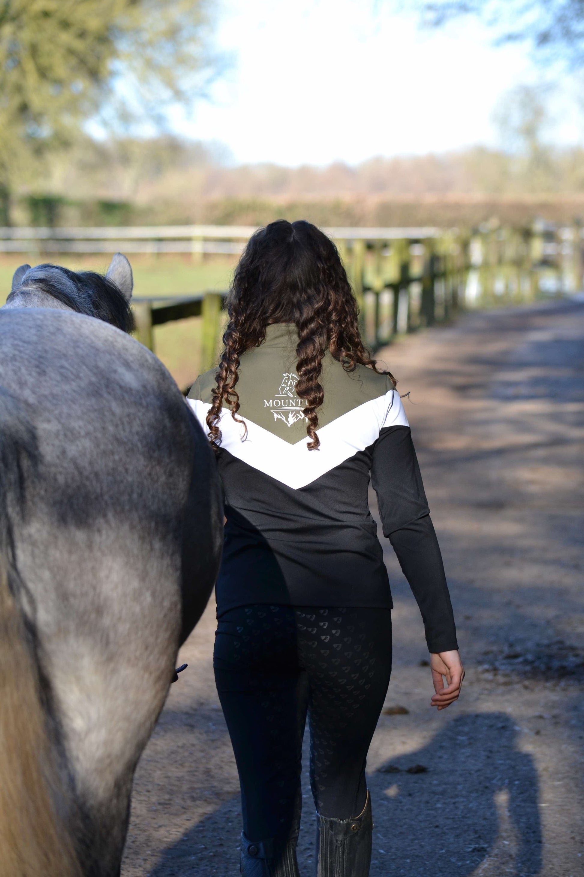 *Olive/Black/White* Elizabeth Long Sleeve Baselayer image 3