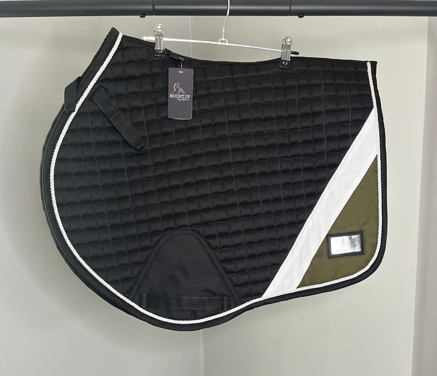 Elizabeth Black/White/Olive Saddle Pad Set image 0
