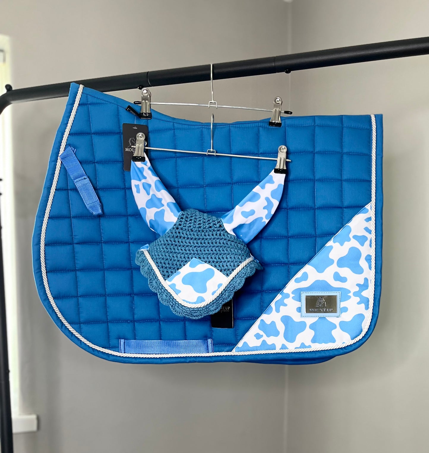 Bubblegum Cow Print Saddle Pad and Ears image 0