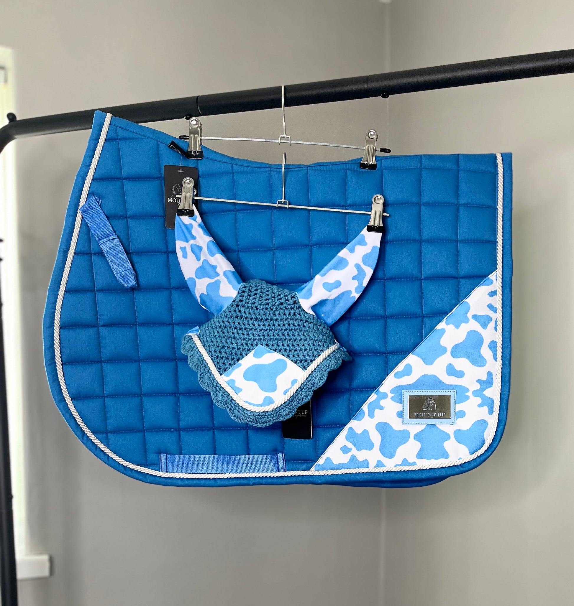 Bubblegum Cow Print Saddle Pad and Ears image 0