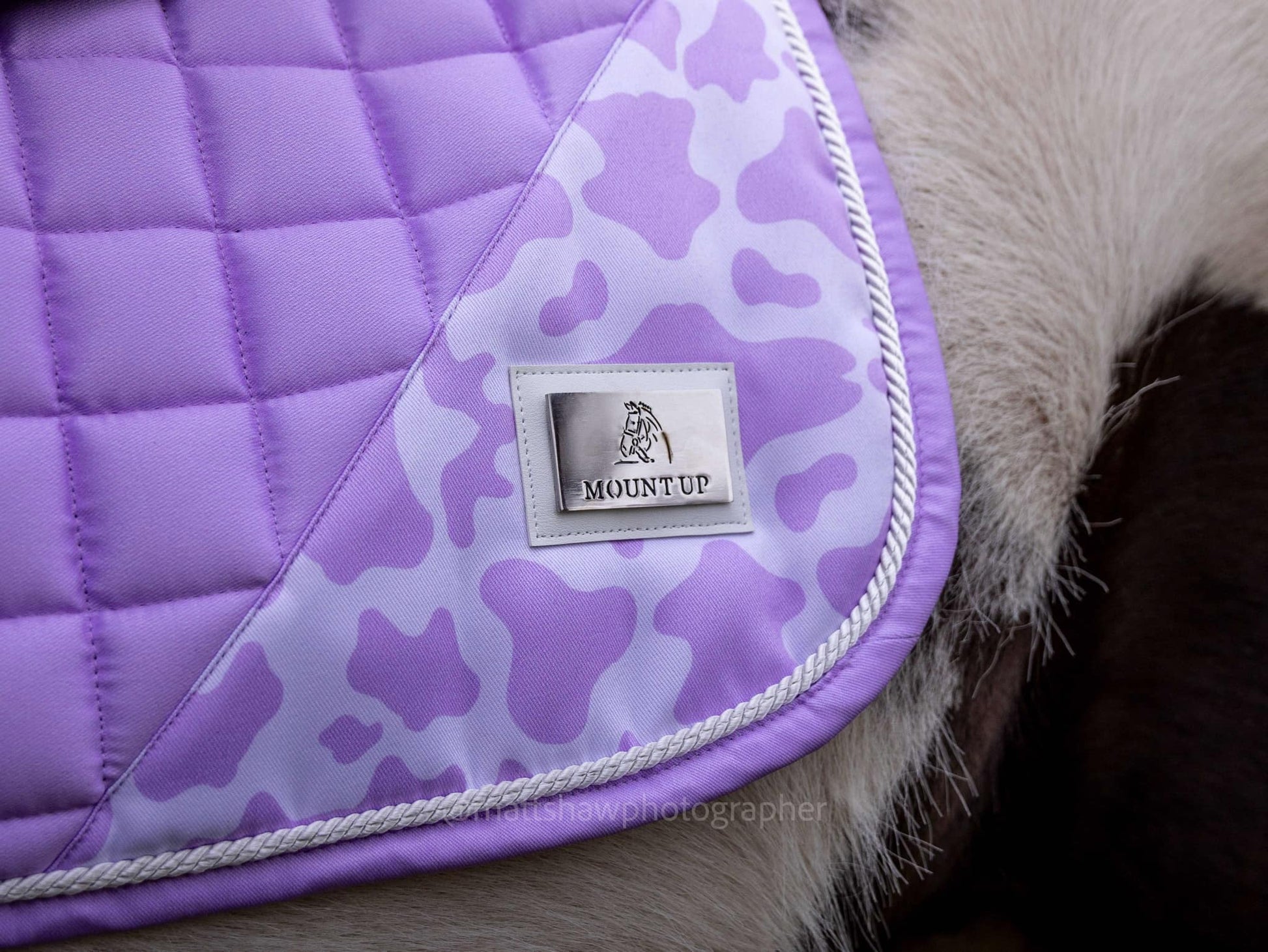 Parma Violet Cow Print Saddle Pad and Ears image 2