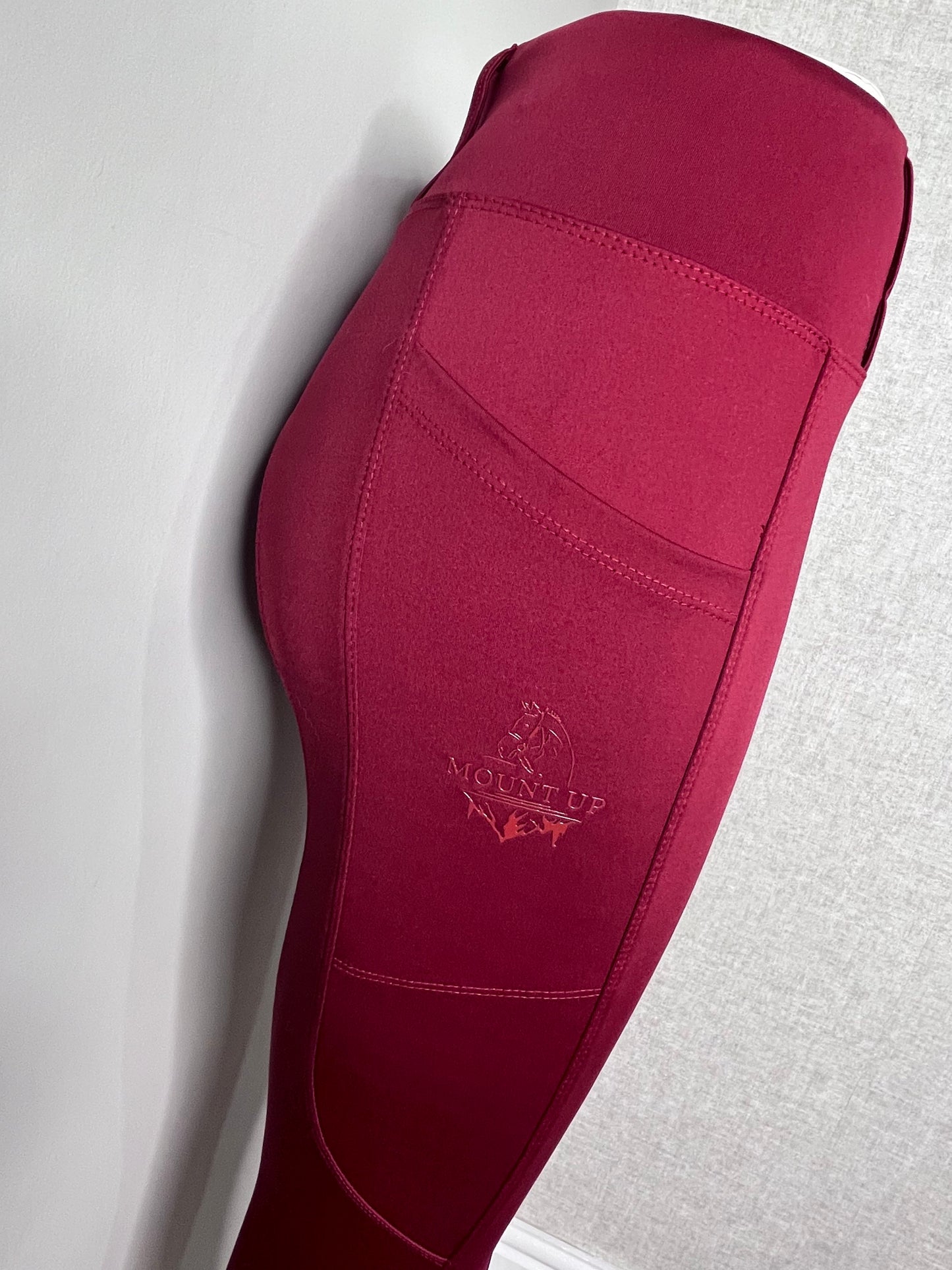 Burgundy Full Seat Essential Riding Leggings image 3