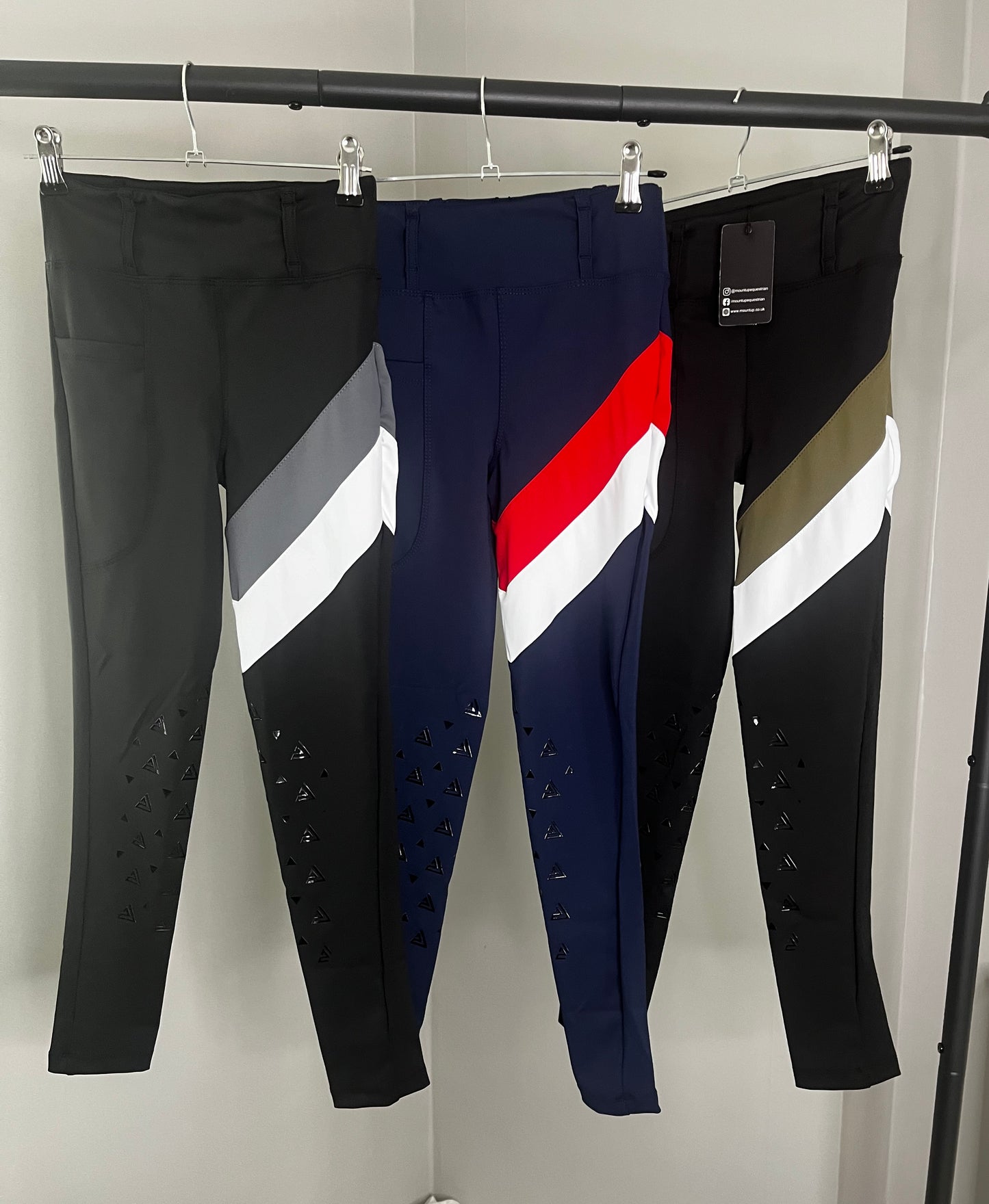 *KIDS* Elizabeth Black/White/Grey Riding Leggings image 2