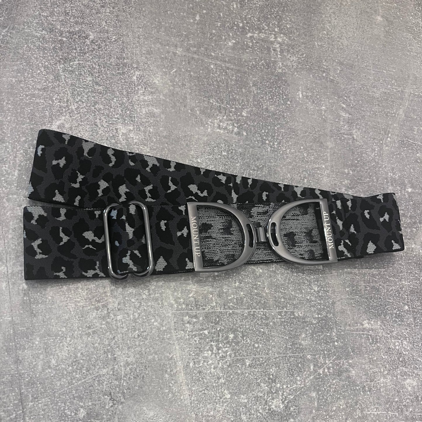 Black Leopard Print Stirrup Belt image 0