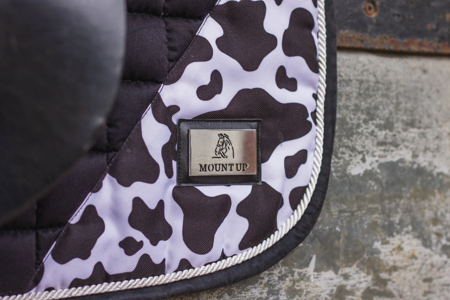 Black Liqourice Cow Print Saddle Pad