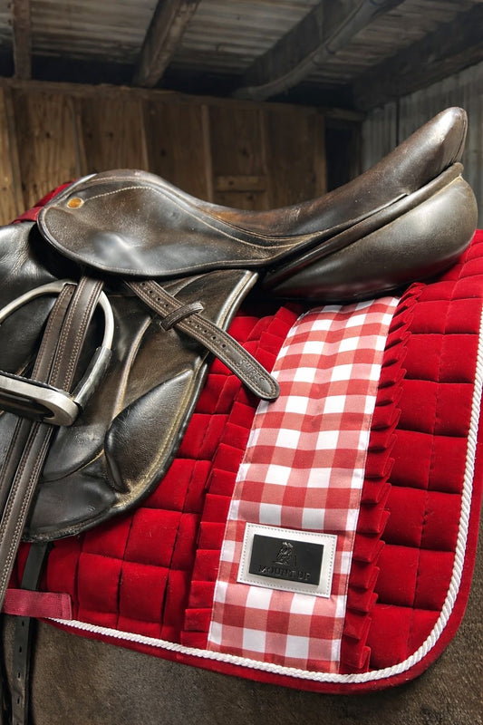 Limited Edition Rosehip Velvet Gingham saddle pad