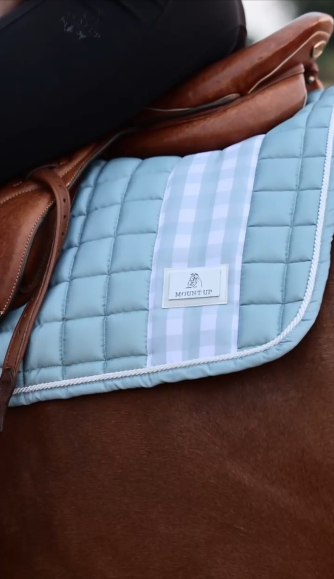 Gingham Peppermint Saddle Pad
