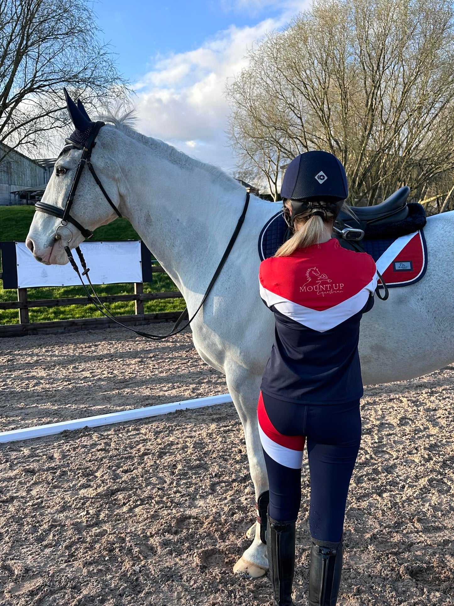 Elizabeth Navy/White/Red Saddle Pad and Ears image 4
