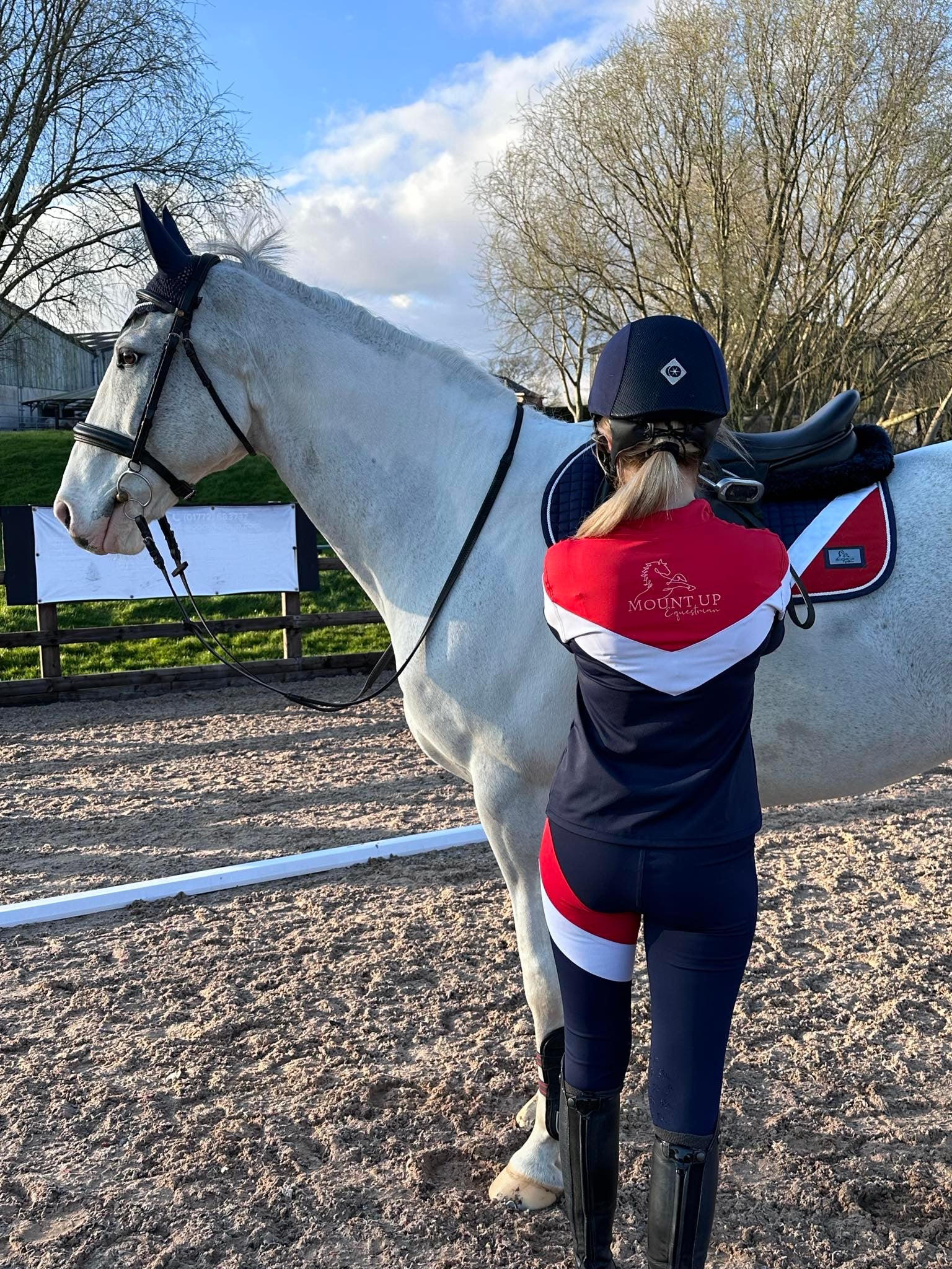 Elizabeth Navy/White/Red Saddle Pad and Ears image 4