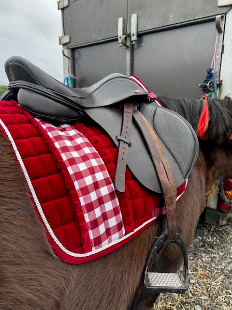 Limited Edition Rosehip Velvet Gingham saddle pad