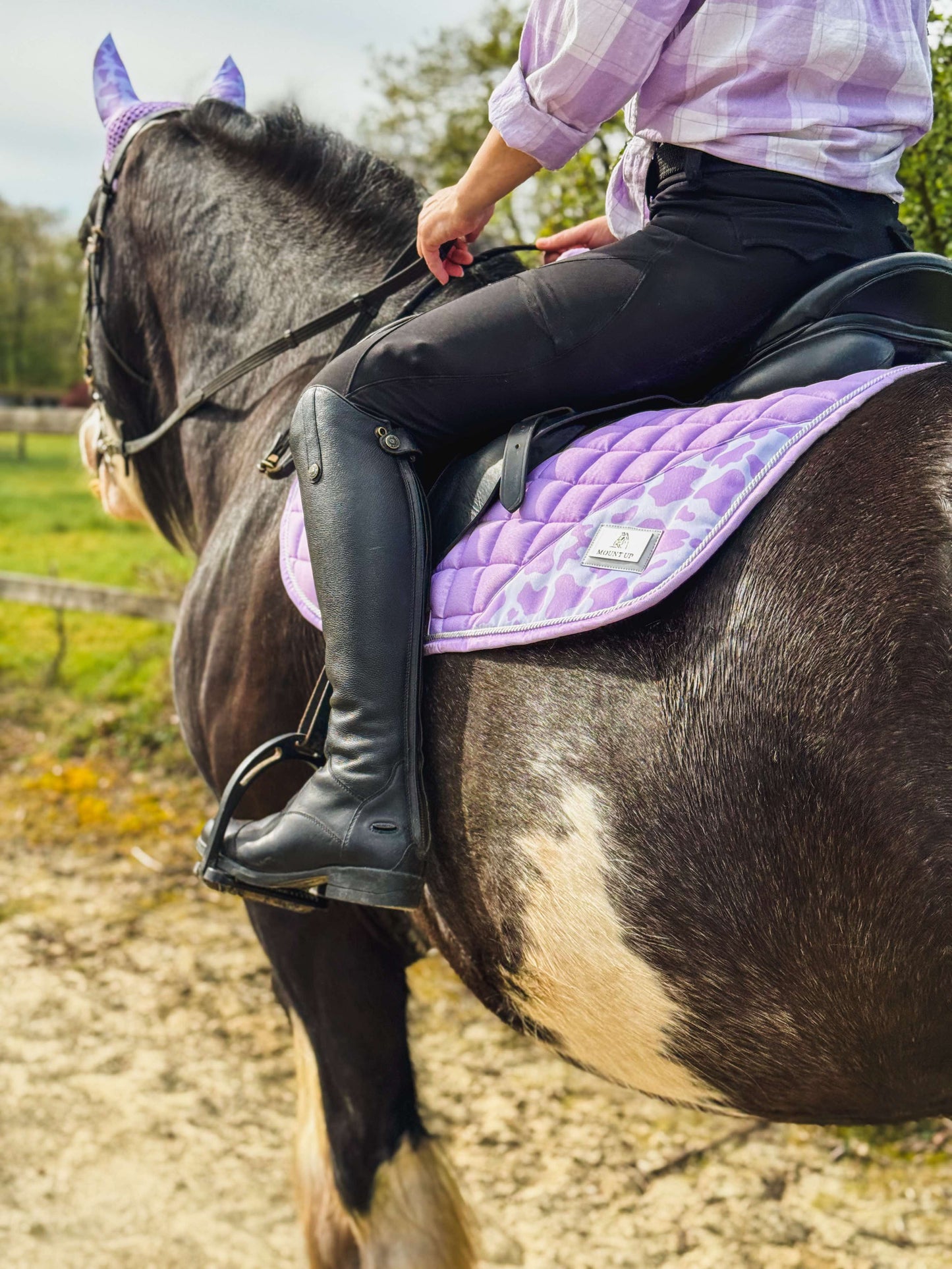 Parma Violet Cow Print Saddle Pad