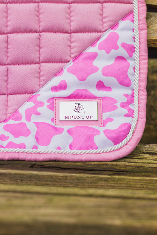 Cotton Candy Cow Print Saddle Pad