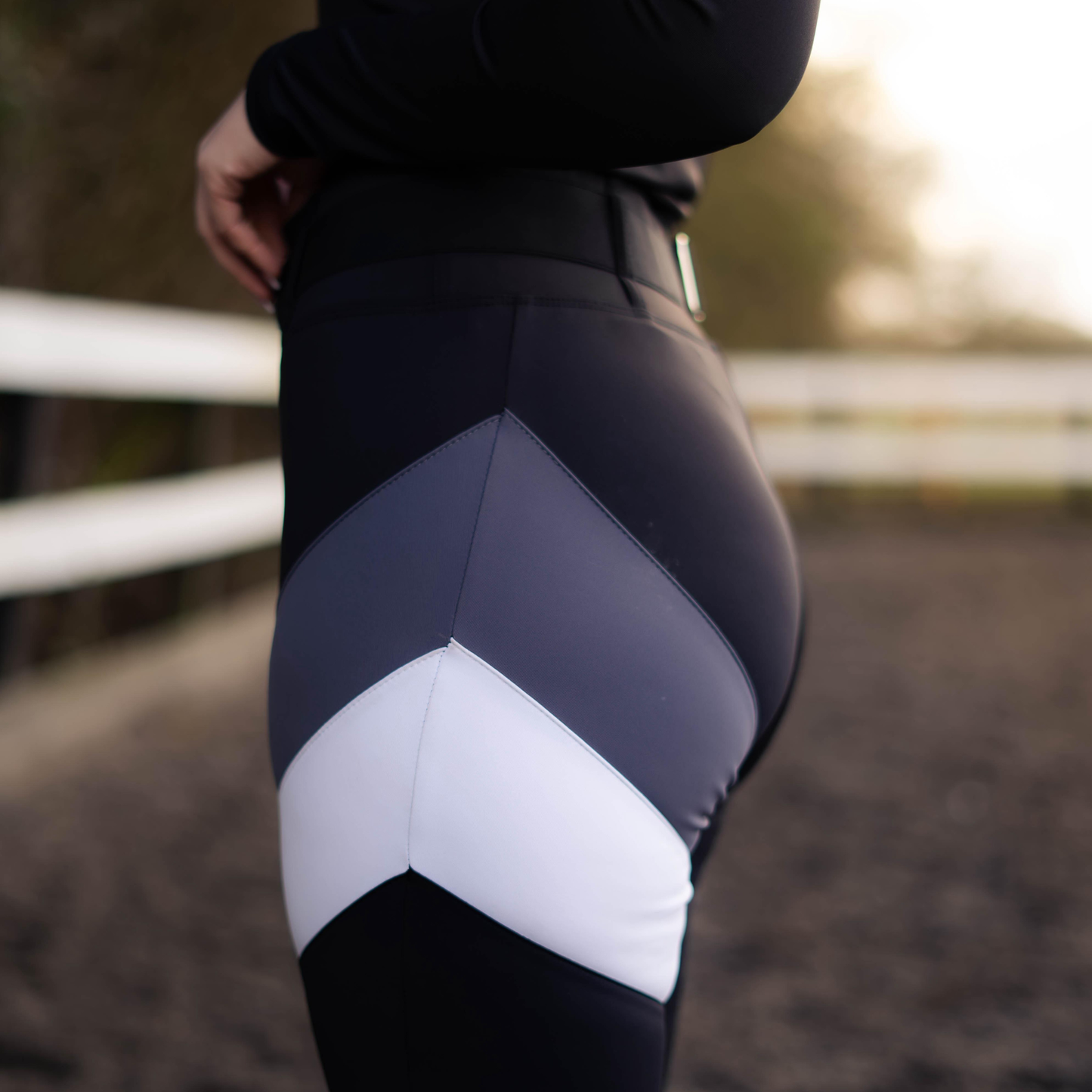 *Black/Grey/White* Elizabeth Riding Leggings