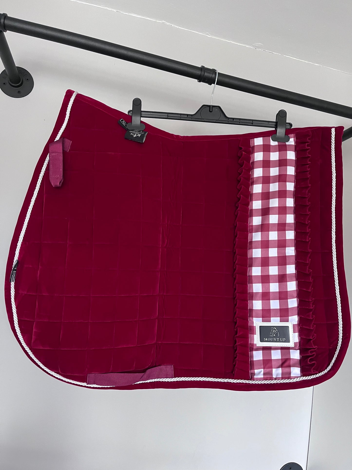 *Pre Order* Limited Edition Rosehip Velvet Gingham saddle pad