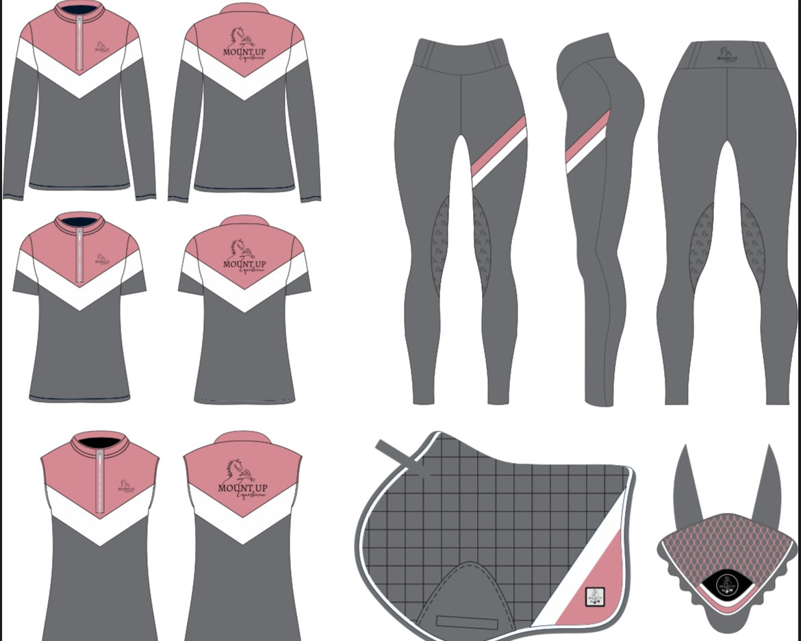 PRE ORDER *Pink/Grey/White* Elizabeth Long Sleeve Baselayer