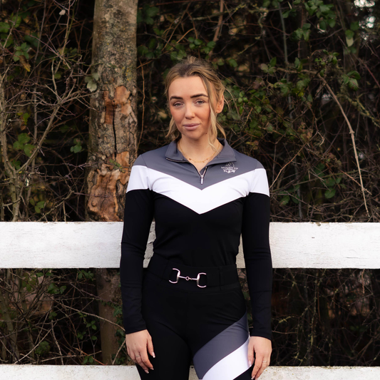 *Black/Grey/White* Elizabeth Long Sleeve Baselayer